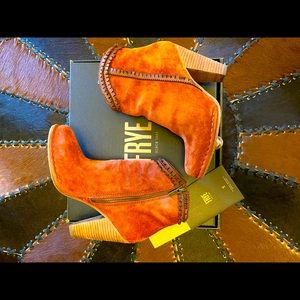 Frye Rust Suede Madeline Trim Short Boot